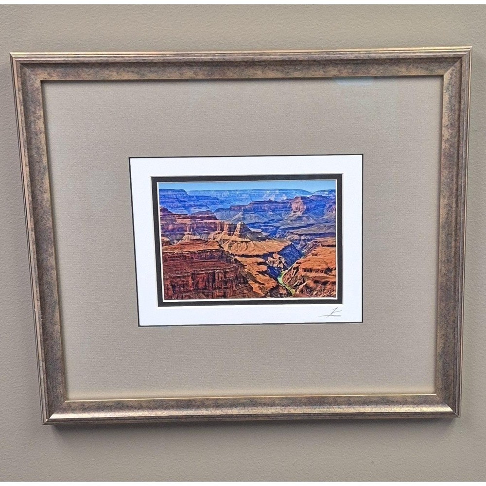 Grand Canyon Framed Signed Print 14x16 Matted Southwest Wall Art Decor